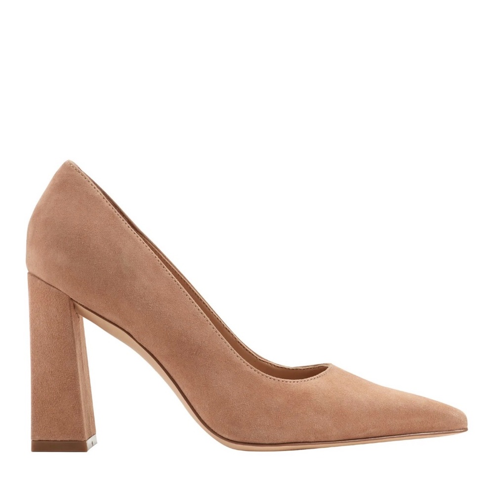Marc Fisher Blush Suede Block Heel Pumps - Picture 2 of 8